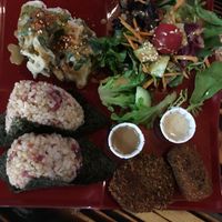 Lunch plate at Obon Shokudo in Portland