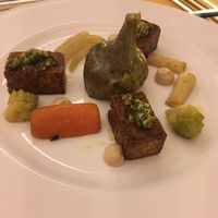 Braised tofu and vegetables at Mater Terrae in Rome