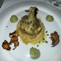 Artichoke with mashed potatoes and seitan  at Mater Terrae in Rome