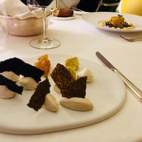 Vegan raw cheese plate, but rather a mousse  at Mater Terrae in Rome