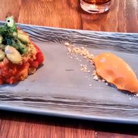 Tomatoes and vegetables, pepper sorbet. at Sense Eat in Paris