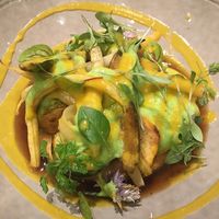 Main: zucchini and Sicilian panella  at Sense Eat in Paris