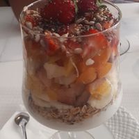 soy yogurt with fruit and muesli at Veganeats Caffe in Lisbon