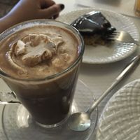 Almond cappuccino  at Veganeats Caffe in Lisbon