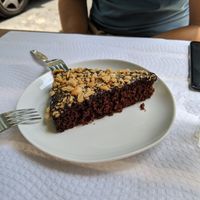 Chocolate and peanuts cake at Veganeats Caffe in Lisbon