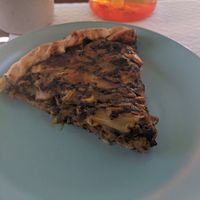 Vegetable quiche at Veganeats Caffe in Lisbon