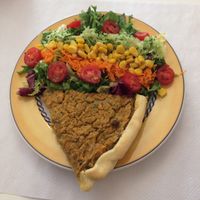 amazing quiche  at Veganeats Caffe in Lisbon