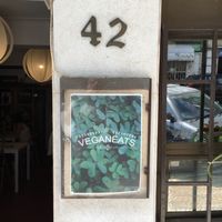 sign  at Veganeats Caffe in Lisbon