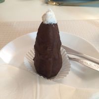 pyramide made out of different cakes, very delicious  at Veganeats Caffe in Lisbon