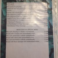 menu page 2 at Veganeats Caffe in Lisbon