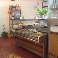 interior with some of the sweets and pastry on offer at Veganeats Caffe in Lisbon