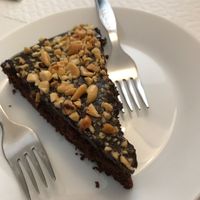 Sinfully delicious, vegan chocolate cake! at Veganeats Caffe in Lisbon