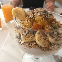 Soy Joghurt with fresh fruits and muesli  at Veganeats Caffe in Lisbon