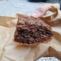 Yummy chocolate scone at Veganeats Caffe in Lisbon