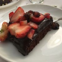 Chocolate & Strawberry cake at Veganeats Caffe in Lisbon