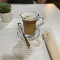Coffee with oat milk  at Veganeats Caffe in Lisbon