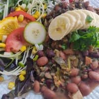 Portuguese feijoada at Veganeats Caffe in Lisbon