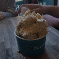 Soy-based salty-caramel+peanut-butter+mint.... not so good mix at N'Ice Cream Factory in Warsaw