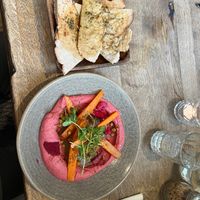 Beetroot Humous at Farmacy in West London