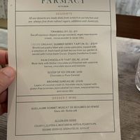 Menu  at Farmacy in West London