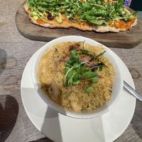 Mac & Cheeze, flatbread  at Farmacy in West London