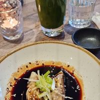 Vegan gyozas at Farmacy in West London