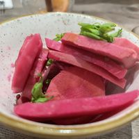 Homemade pickles  at Farmacy in West London