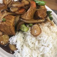 the garlic tofu is a staple in our house at Sun Tong Luck Asian Cuisine in Columbus