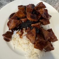 General Tso’s Tofu with white rice   at Sun Tong Luck Asian Cuisine in Columbus