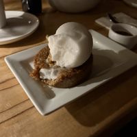 apple oat dessert special with coconut sorbet  at Hilo Bay Cafe in Hilo