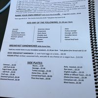 Breakfast menu   at Crazy Burger in Narragansett