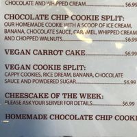 Vegan desserts  at Crazy Burger in Narragansett