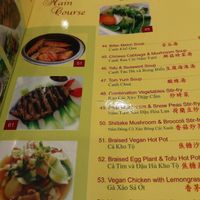 A page from their vegan menu at Loving Hut in Fairfield