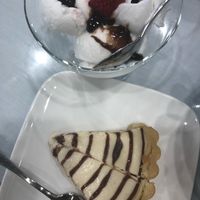 Chocolate Cheese cake and Coconut Icecream at Loving Hut in Fairfield