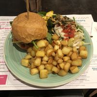 Burger with extra potato’s!  at Funky Jungle in Mechelen