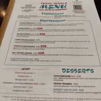 Menu at Funky Jungle in Mechelen