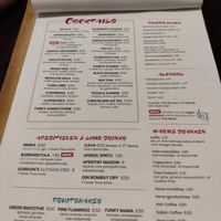 Menu at Funky Jungle in Mechelen