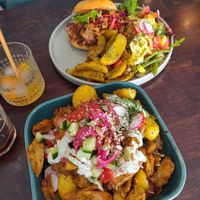 Loaded fries and bulgogi burger at Funky Jungle in Mechelen