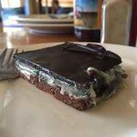 sugar free chocolate peppermint slice  at Whispers Cafe in Levin