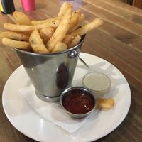 Hot chips with vegan aioli  at Whispers Cafe in Levin