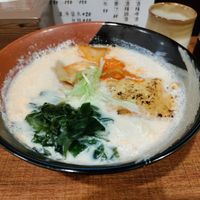 Kimchi soy milk noodle soup at Qiu Dou Ru La Mien - Hagi Soymilk Ramen in Kaohsiung