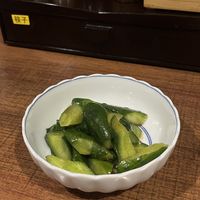 small cucumber in sesame oil   at Qiu Dou Ru La Mien - Hagi Soymilk Ramen in Kaohsiung