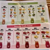 Current mixed juice menu   at Novagea Juice Corner in Athens