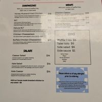 Menu at The Tasty in Philadelphia