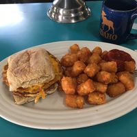 Tofu egg and cheese with soysauge at The Tasty in Philadelphia