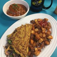 Western Omelet with home fries and a Bayou biscuit, yumm  at The Tasty in Philadelphia