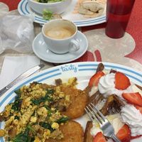 Delux burrito and a sample breakfast platter at The Tasty in Philadelphia