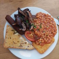 Half a breakfast (minus half a piece of toast I'd ready eaten) at Cafe Kino in Bristol