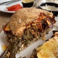 Classic Bean Burger (with added cheese)  at Cafe Kino in Bristol