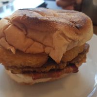 Bacon breakfast muffin at Cafe Kino in Bristol